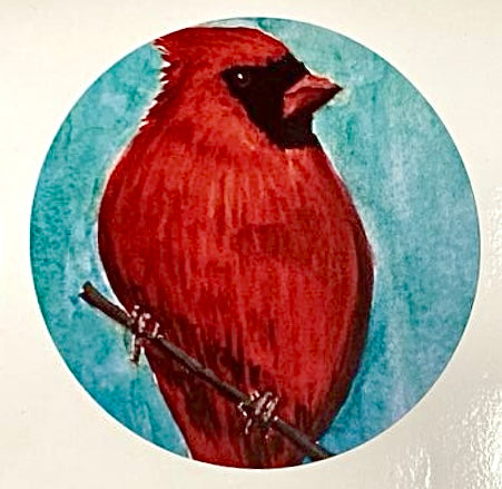 Cardinal circle sticker